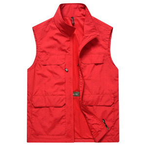 High Quality Multi-Functional New Waistcoat Men Stand Collar Multi-Pocket Vest Quick Drying Large Size Coat Men's Vest