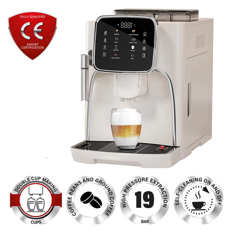 Home Best Espresso Maker Smart LED Panel Electric Bean To Cup Cappuccino Latte Espresso Filter Coffee Machine with Grinder