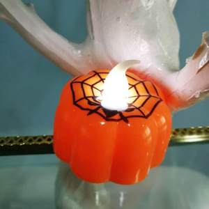 Pumpkin Tea Lights Halloween Candles Battery Operated LED Tealight Halloween Decorations Thanksgivings Themed Party Supplies