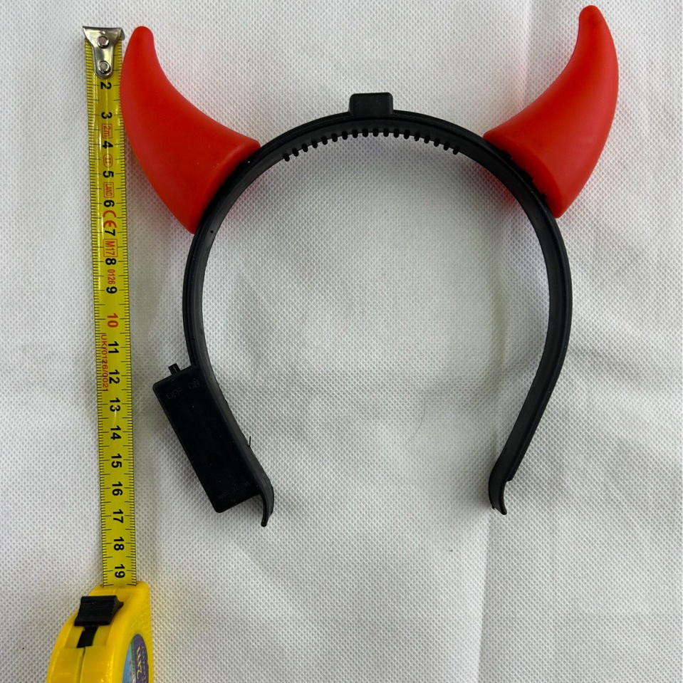 Custom Cosplay Flashing Halloween Event Party Supplies Led Kids Light Up Devil Red Horns Headbands