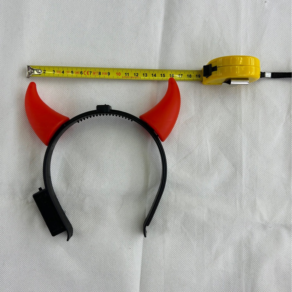 Custom Cosplay Flashing Halloween Event Party Supplies Led Kids Light Up Devil Red Horns Headbands