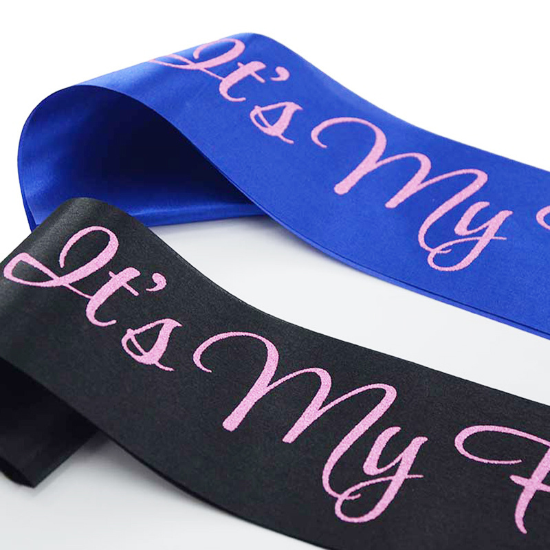 Birthday Party Decorations Party Favor Black Foil Printing Custom Queen Birthday Sash