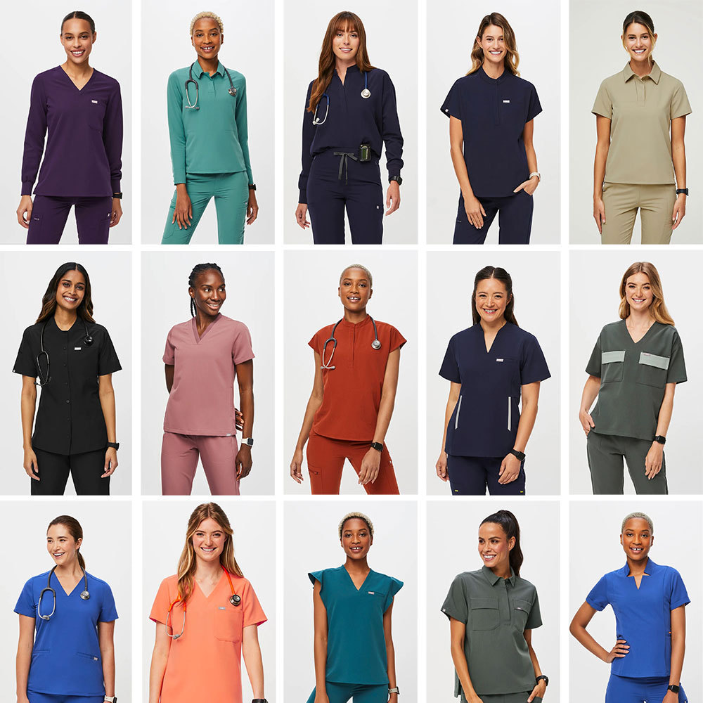 Customized Womens Medical Scrubs Wholesale Dropshipping Nursing Uniform Nurse Design Medical Scrubs Set Women