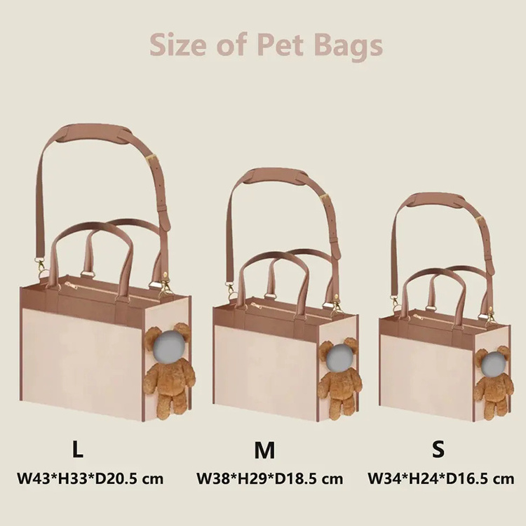 Sewing bear cute pet puppy cat shoulder tote carrier bag dog carrying travel bag pet carrier