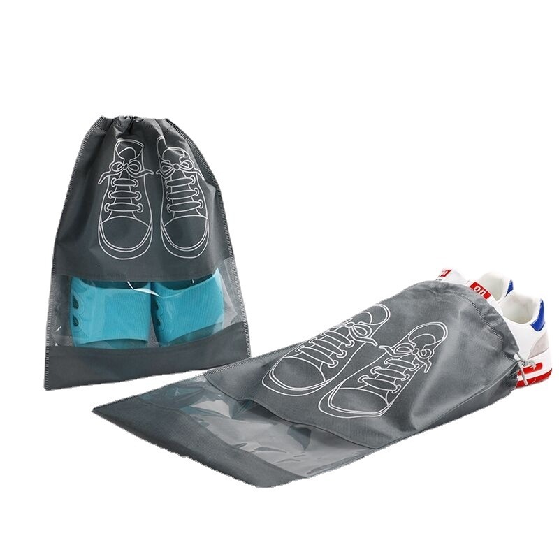 Wholesale cheap drawstring non-woven travel shoes storage bag shoe dust bag