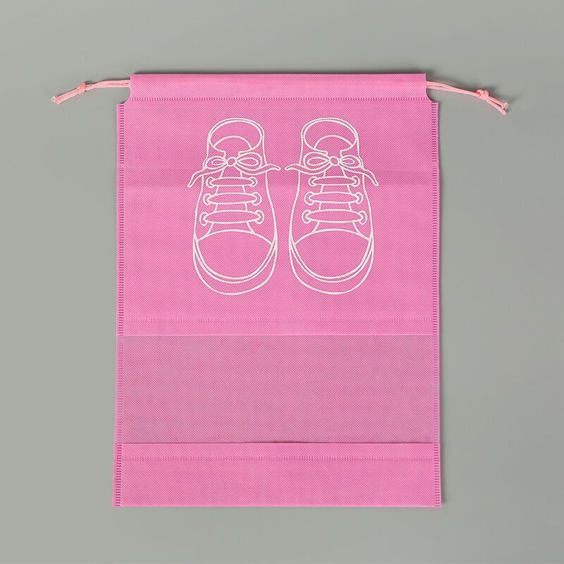 Wholesale cheap drawstring non-woven travel shoes storage bag shoe dust bag