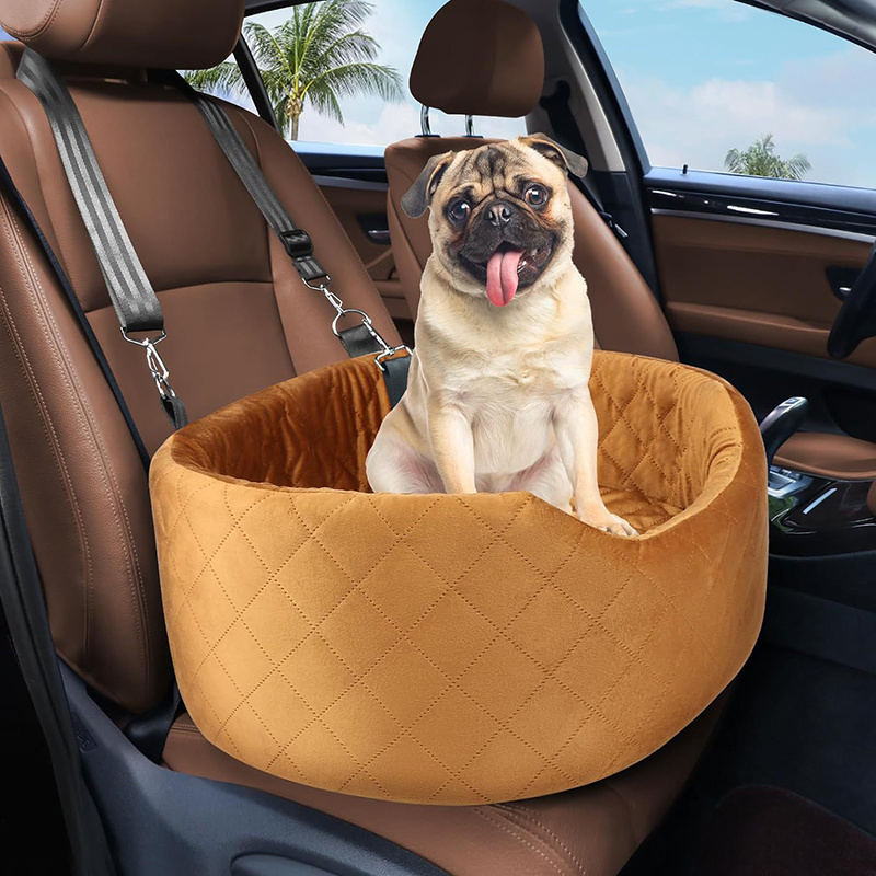 Car dog kennel small dog kennel portable car pet kennel can remove and wash pet safety seats pet bed for car