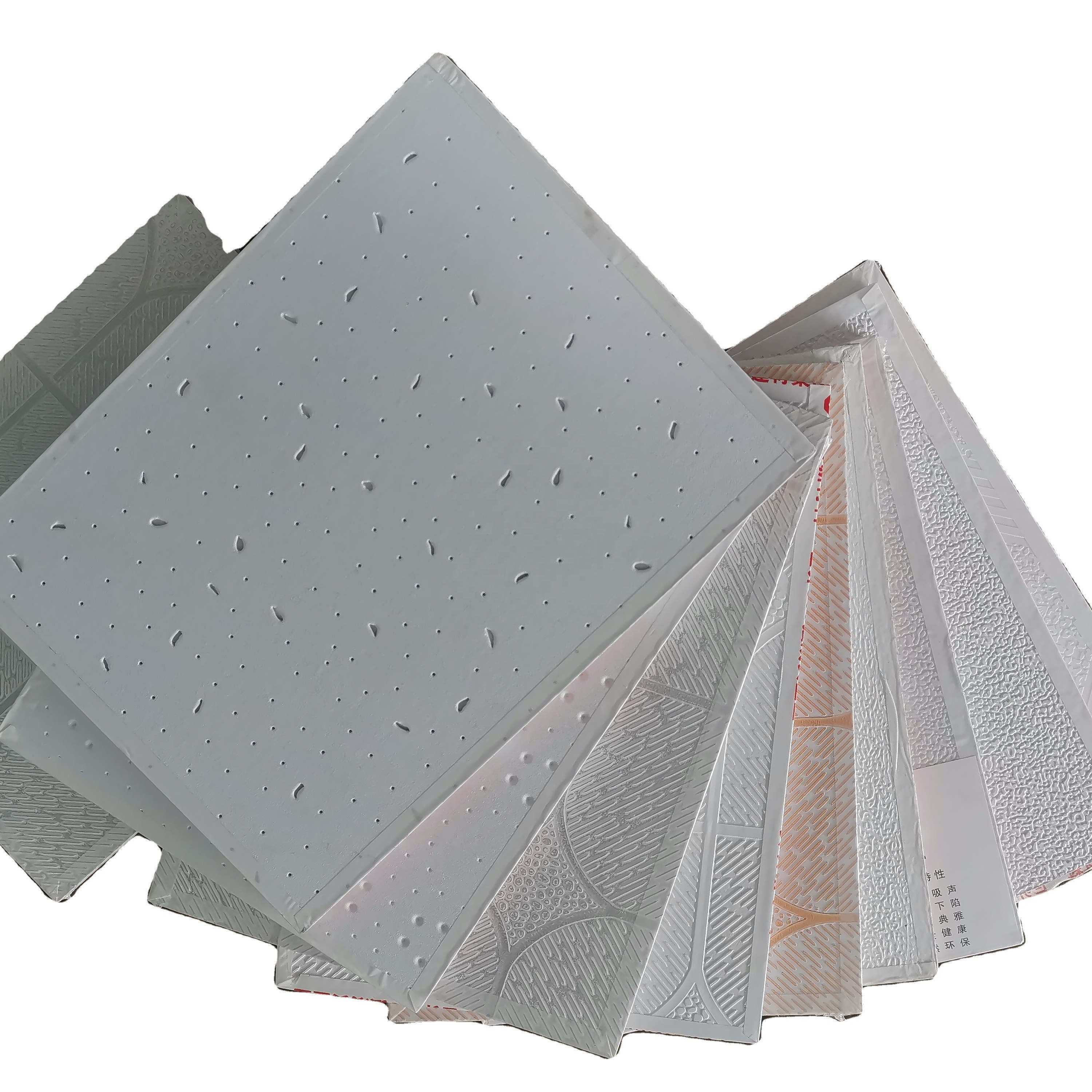 pvc laminated Gypsum suspended ceiling tiles Foil Back PVC Finishing Boards 2x2 Ceiling Tile