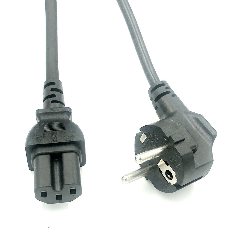 1.5m black KC 250V 16A 3 pin power cord with IEC C15 HO5VV-F 3x0.75mm2