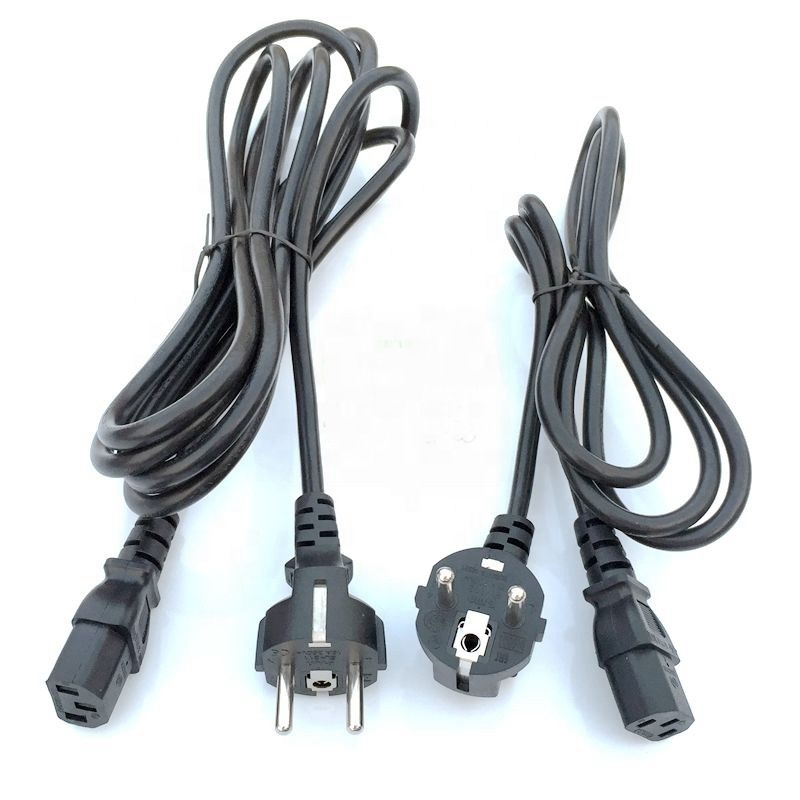 1.5m black KC 250V 16A 3 pin power cord with IEC C15 HO5VV-F 3x0.75mm2