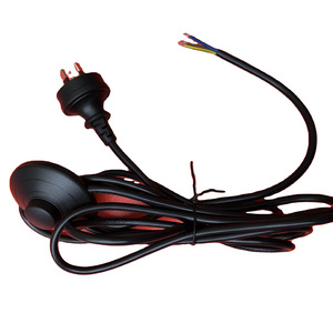 6ft black SAA AS 3Pin power cords au with switch to free end HO5VV-F 3x0.75mm2