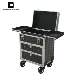 Hairdressing tool case aluminium beauty blush lipstick organizer box nail polish trolley makeup case