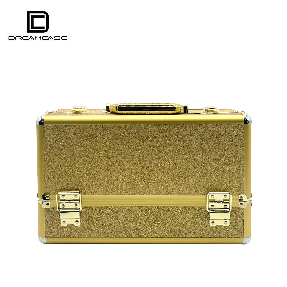 DreamCase Morden Style Make Up Brush Organizer Standard Golden Mini Bag Lipstick Or Makeup Case Small MUS133