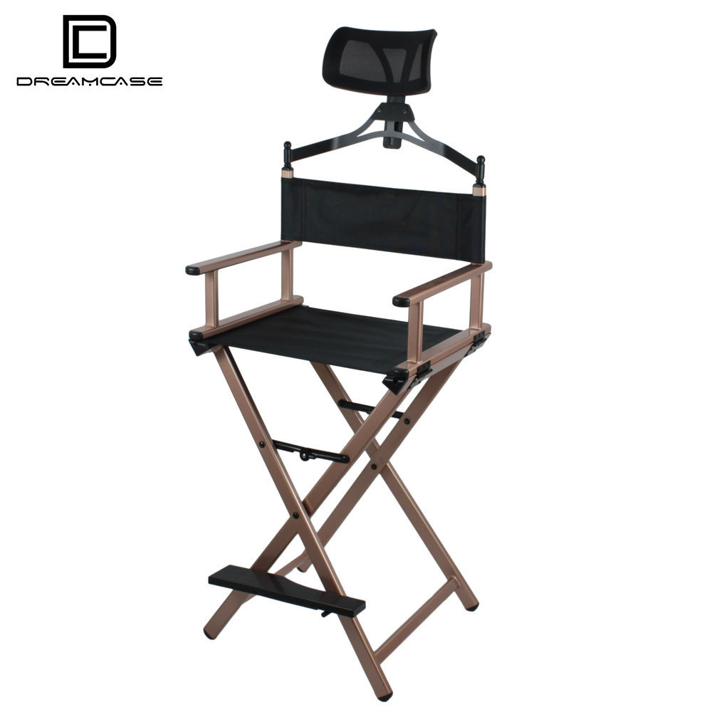 DreamCase Factory Wholesale Make Up Wheels Foldable Professional Artist Cheap Directors Makeup Chair With Tray