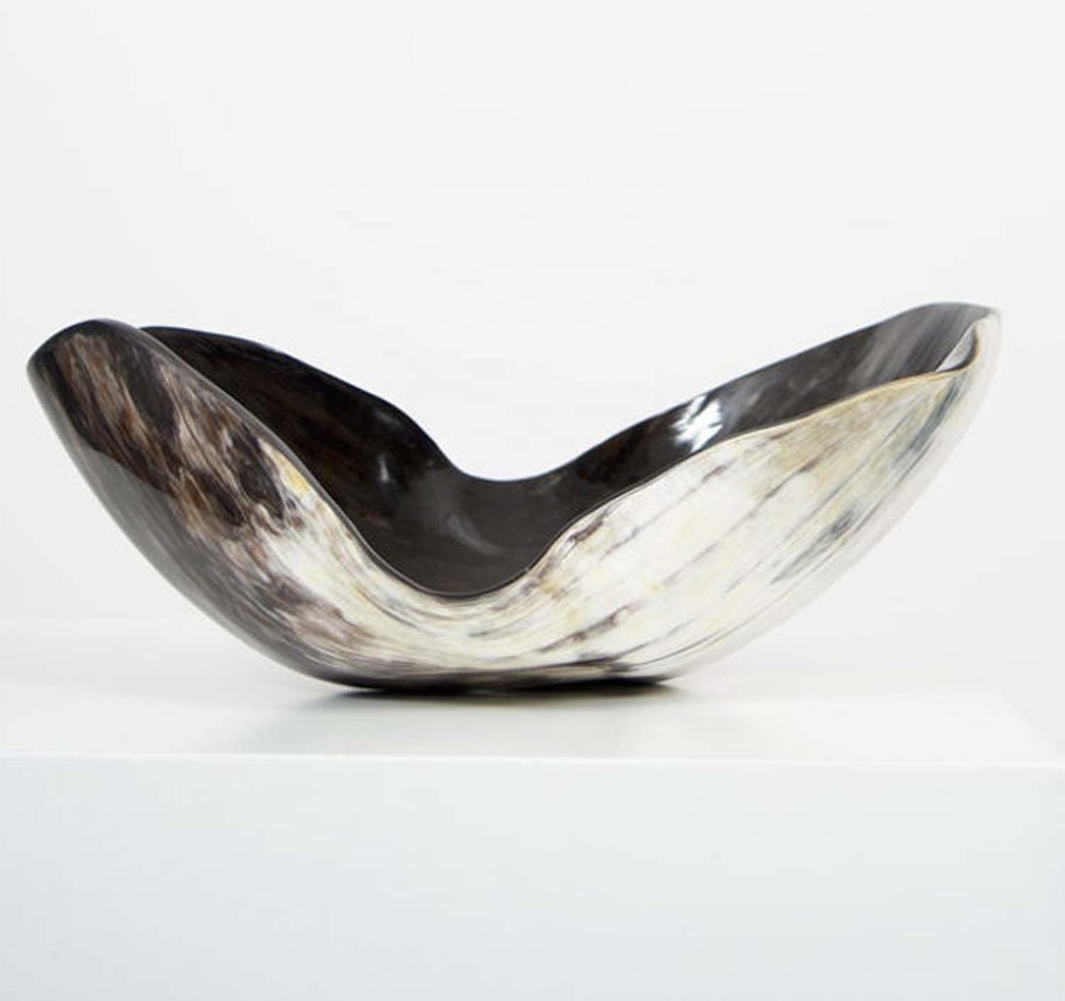 Buffalo Horn Bowl Handmade Random Shape Glossy Surface 10