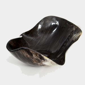 Buffalo Horn Bowl Handmade Random Shape Glossy Surface 10" Size Ox Cow Horns Natural Shades  Table Decor Centre Table Bowls