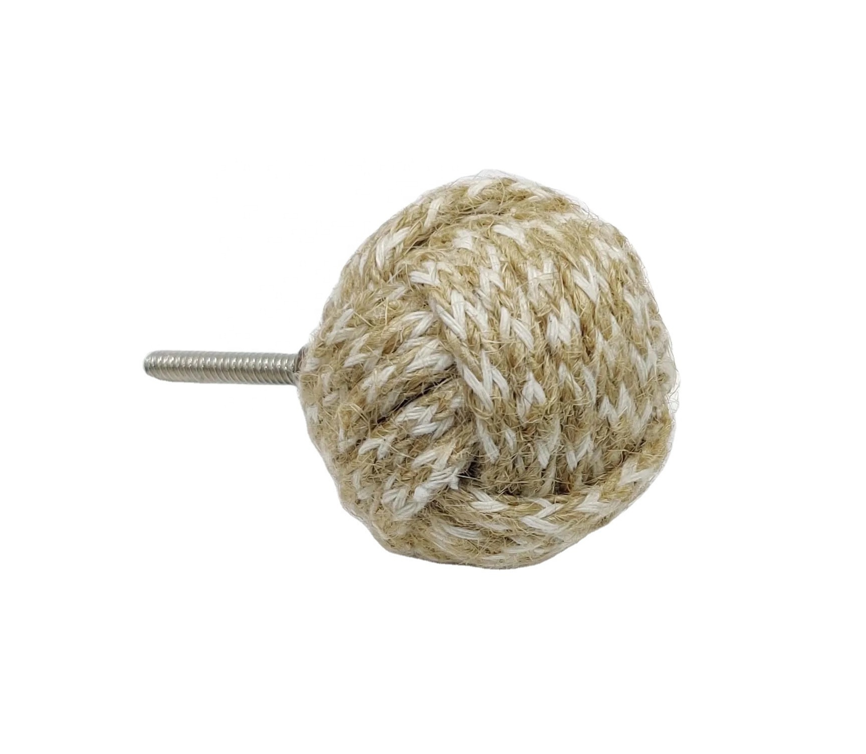 Natural Jute Pull Knob Ecofriendly Ball Weaved Knot Cabinet Handle Dresser Handle Handmade Vintage Luxury Kitchen Furniture Pull