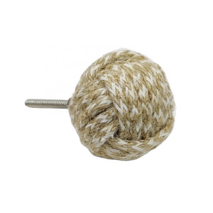 Natural Jute Pull Knob Ecofriendly Ball Weaved Knot Cabinet Handle Dresser Handle Handmade Vintage Luxury Kitchen Furniture Pull