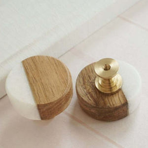 Unique Design Cabinet Knob White Resin and Wood Round Drawer Pull in Circular / Oval/Square/ Rectangle shape  Furniture Handle