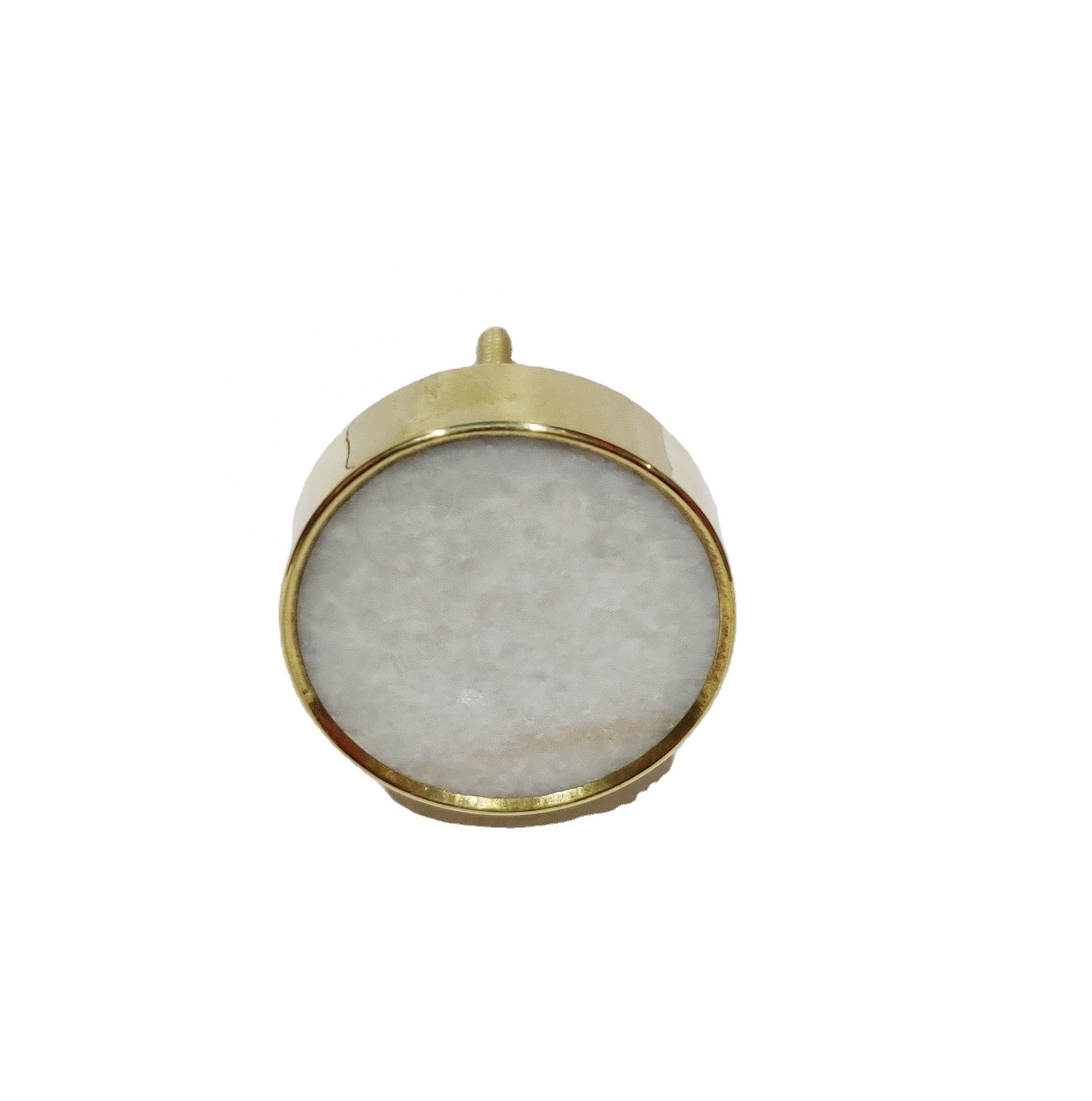 Round Marble  Knob Handle  Brass  Finished  Cabinet Knob  for kitchen  furniture  from DreamCrafts