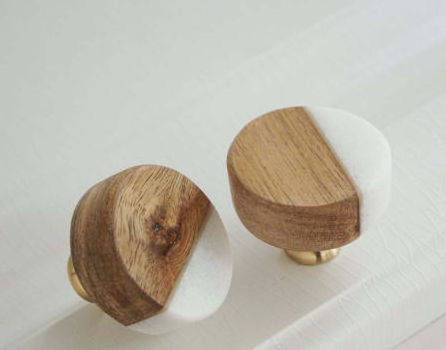 Unique Design Cabinet Knob White Resin and Wood Round Drawer Pull in Circular / Oval/Square/ Rectangle shape  Furniture Handle