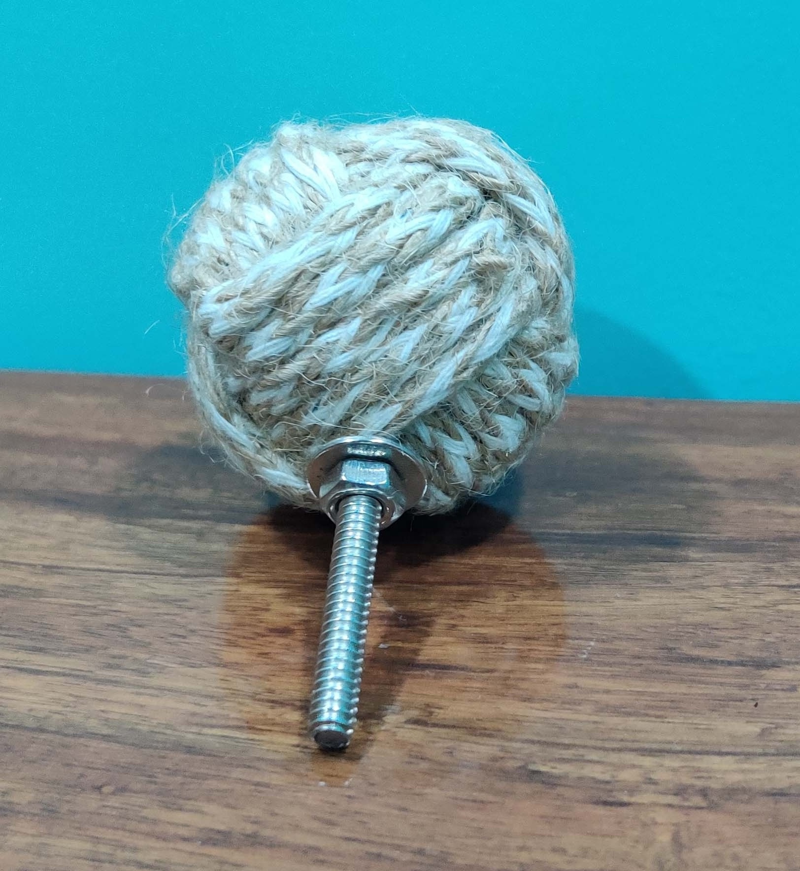 Natural Jute Pull Knob Ecofriendly Ball Weaved Knot Cabinet Handle Dresser Handle Handmade Vintage Luxury Kitchen Furniture Pull