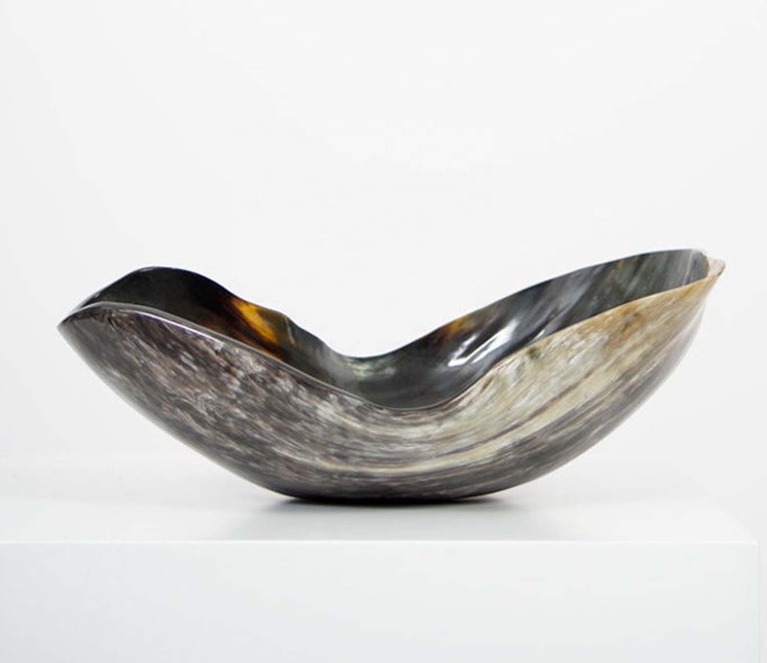 Buffalo Horn Bowl Handmade Random Shape Glossy Surface 10