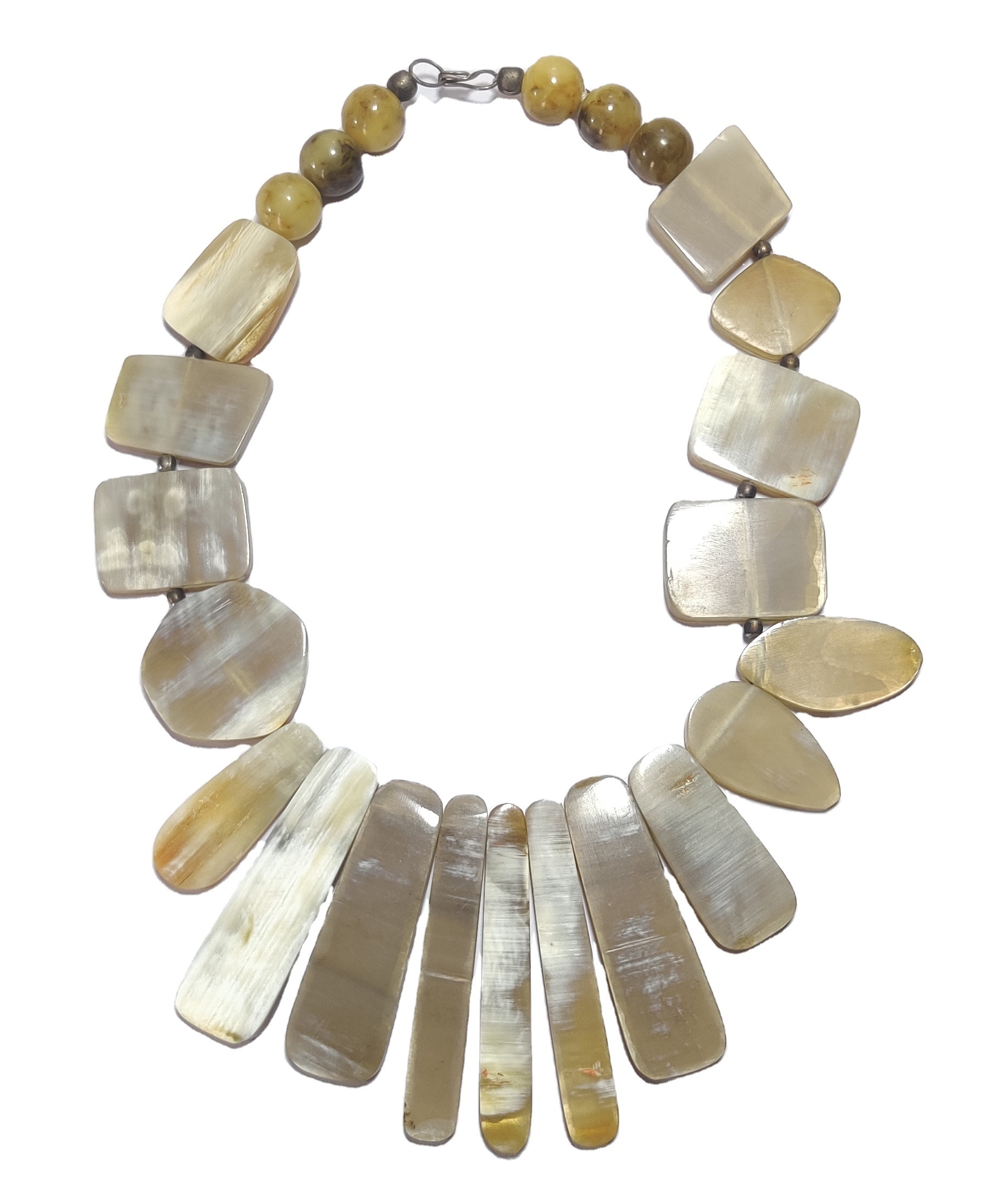 Buy Buffalo Horn Chunky Necklace Natural Shades Handmade Fashion Choker for Women High Quality Vietnam Fashion Jewelry