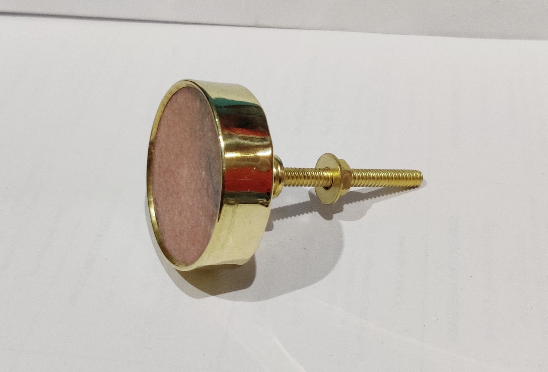 Round Marble  Knob Handle  Brass  Finished  Cabinet Knob  for kitchen  furniture  from DreamCrafts