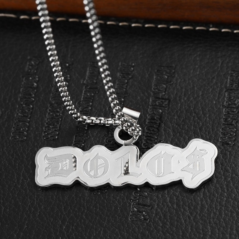 jewelry necklace Stainless steel cuban chain necklace custom name logo necklace for men