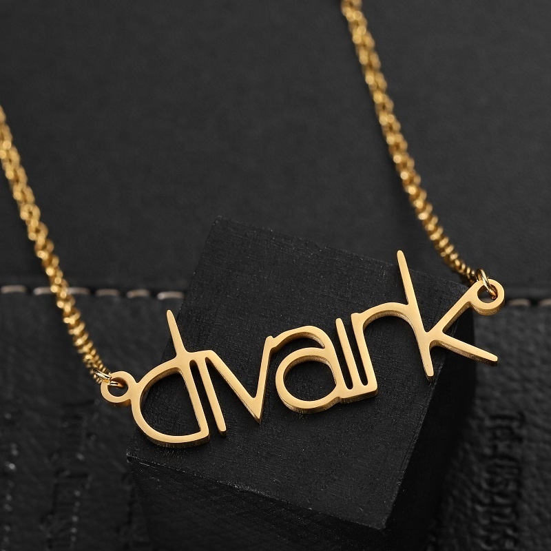 jewelry necklace Stainless steel cuban chain necklace custom name logo necklace for men