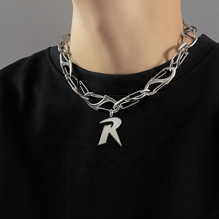 jewelry necklace Stainless steel cuban chain necklace custom name logo necklace for men