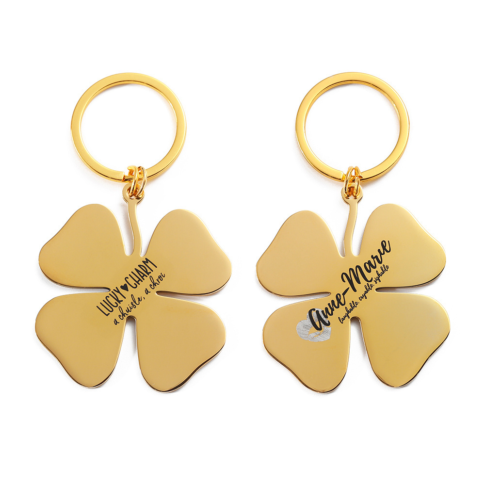 Fashion Designer Stainless Steel Gold Color Keychain For Engraving/Laser Cut Keychain For Bag