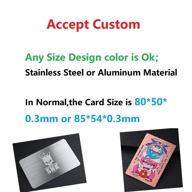 custom luxury Stainless steel laser cut metal credit card business card