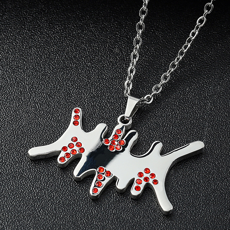 fashion jewelry necklaces custom silver stainless steel necklace men rhinestone necklace