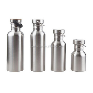 2017 Popular Stainless steel Single wall sport water bottle with bamboo lid