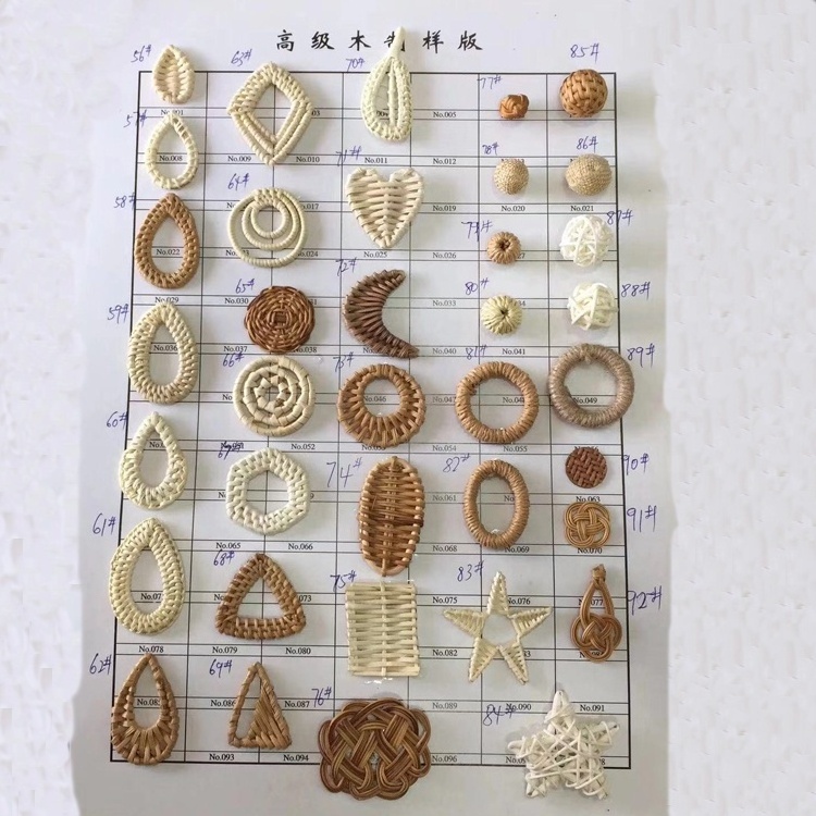 Natural colored Rattan Jewelry Accessories  Rattan Earring Findings for Jewelry Making