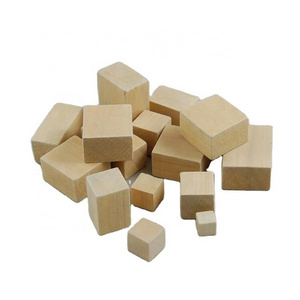 Custom Cheap Wooden cube Blocks Toy Square Cubes Unfinished Wood Blocks For Kids