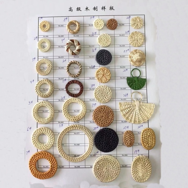 Natural colored Rattan Jewelry Accessories  Rattan Earring Findings for Jewelry Making