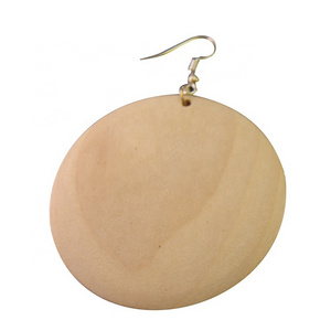 High Quality Wooden Earrings Unfinished Diy Wood Earrings Handmade Round Wooden Earrings Women