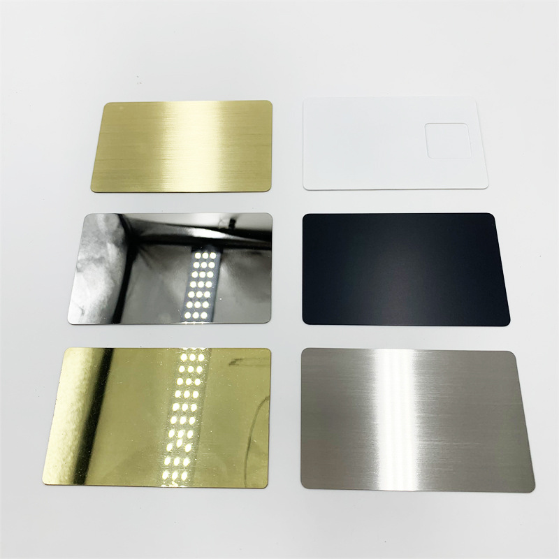 2023 Custom Laser Cut China Black Anodized Aluminum Stainless Steel Magnetic Stripe Gold Brass Mirror Blanks Metal Business Card