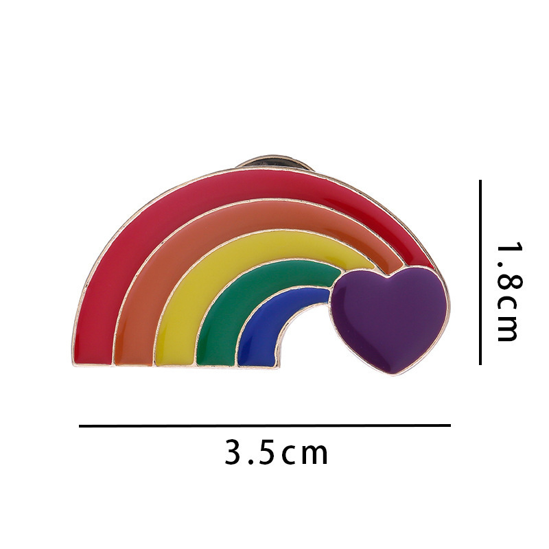 New Arrival Hear shape Plated Rainbow pride pins for the pride accessories of gay events