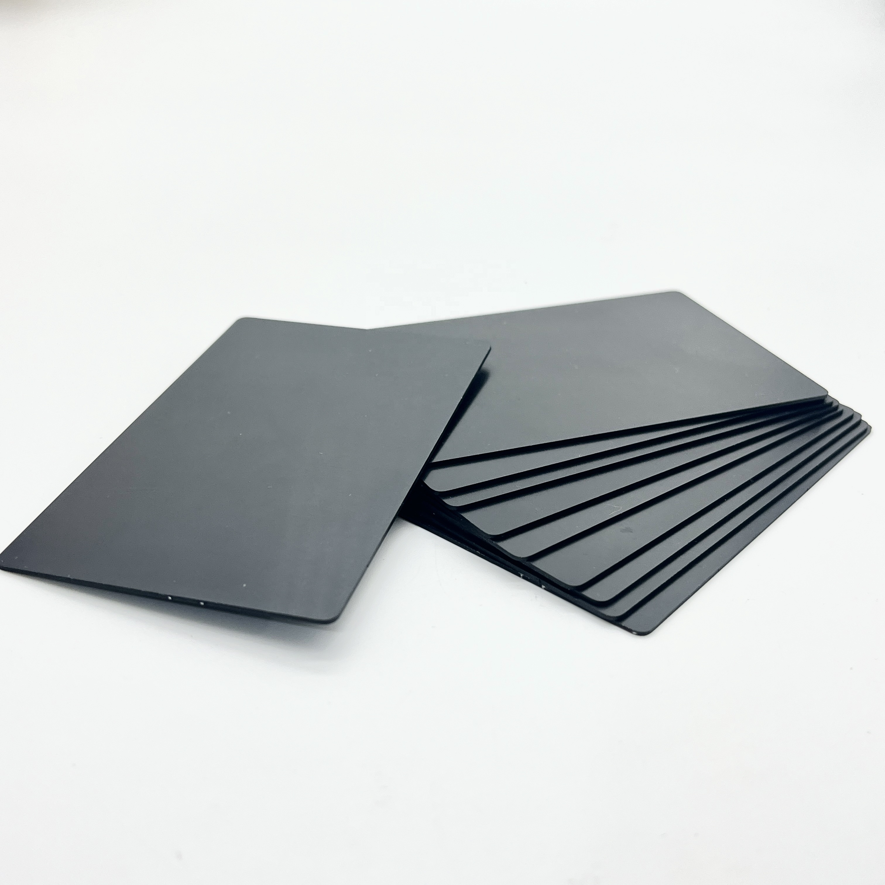 0.80mm Matte Black Edge Anodize surface Laser Engraved  Printed Metal Credit Card Blanks Aluminum Business Card Blanks