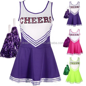 costume design polyester spandex custom cheerleading uniforms purple adult uniformes cheerleading personalizados