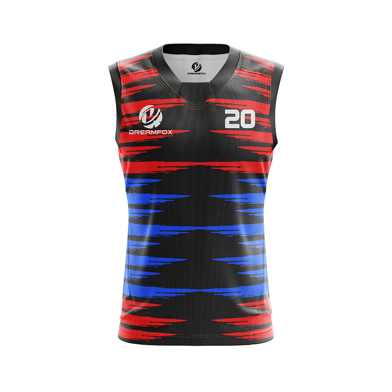 customized football afl jersey 100%polyester dye sublimation australia style training playing sleeveless rugby jersey