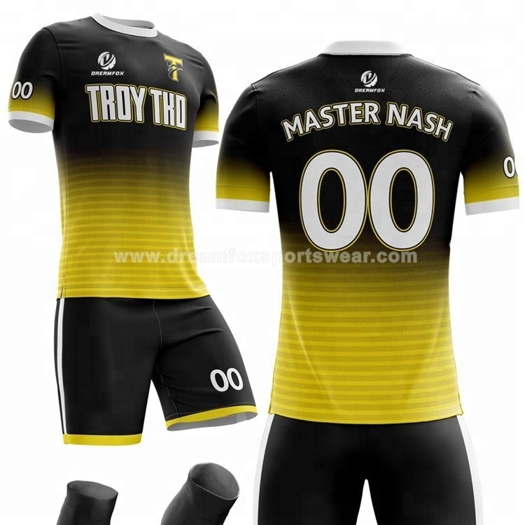 Manufacturer Sale Player Version Black Soccer Jersey Custom Contest Training Sport Football Jersey With Simple Design