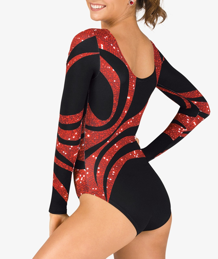 Manufacturer custom sublimation print competition clothing rhythmic gymnastics leotards girls