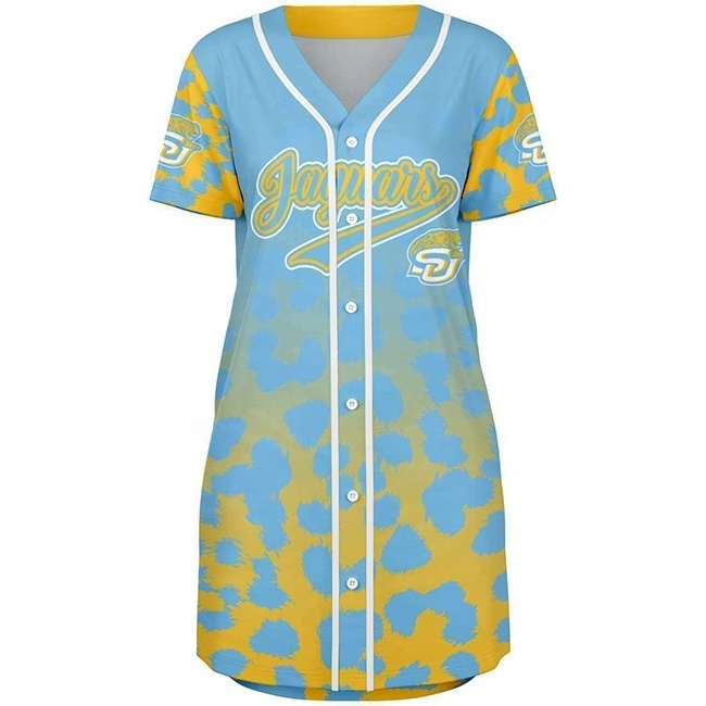 Custom Letter Print Sport Baseball Dress Short Sleeve Casual Jersey Dress loose short sleeve customize softball jersey