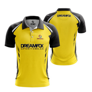 sublimated new custom polo t shirts for men customized logo sport team training yellow black school uniform casual polo shirts