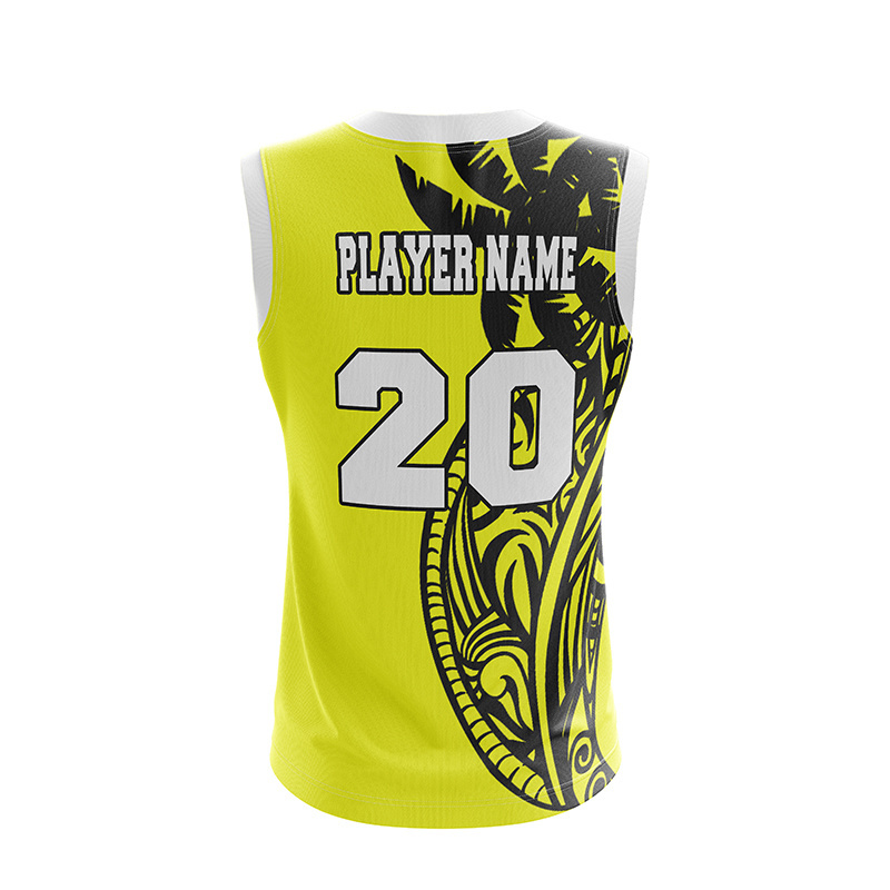 customized football afl jersey 100%polyester dye sublimation australia style training playing sleeveless rugby jersey